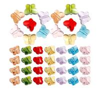 HOUDERCO Glass Butterfly Beads Set with Unique Eye-catching Design for Jewelry Making 70pcs Versatile and Easy to String Small Glass Beads Charms for DIY Earrings and Bracelets