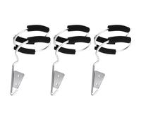 HOUDERCO Hair Dryer Wall Mounted Holders Space-saving Storage Rack 3pcs Made of Stainless Steel with Sponge Wrapping for Safe Use for Bridal Shops and Beauty Salons