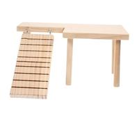 HOUDERCO Hamster Climbing Ladder Wooden Toy for Chinchilla Cage Accessory Funny Platform for Small Pet Rats