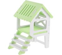 HOUDERCO Hamster Hideout Cage Green Small Pet Nest Ladder PVC Platform Suitable for Dwarf Hamsters and Rats Indoor Enclosure