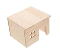 HOUDERCO Hamster Hideout Cage with Multi-chamber Wood Platform Escapeproof Small Animal Habitat for Hamsters Chinchillas and Gerbils Integrated Feeding and Watering Station Easy Assembly