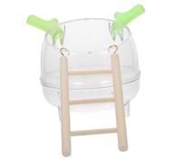 HOUDERCO Hamster Sand Bath Container Climbing Ladder Dual Function Bathroom and Toilet for Animals Complete Hygiene Kit Dust Bust Accessories Transparent Design for Easy Cleaning