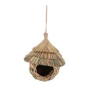 HOUDERCO Hand Woven Straw Birdhouse for Hummingbirds Durable Outdoor Hanging Grass Nest Weather Resistant Mini Bird Home for Garden Balcony Window Sparrow and Finch Roosting