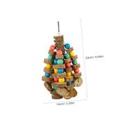 HOUDERCO Hanging Chew Toy for Birds Wooden Parrot Accessory for Birds Engaging Toy for Macaws Cockatiels and Parakeets to Prevent Biting and Promote Fun