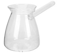 HOUDERCO Heatproof Glass Kettle with Side Handle, Multi-Purpose Round Glass Teapot with V-Shaped Outlet, Like Crystal, for Kitchen and Tea Brewing