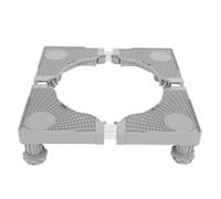 HOUDERCO Heavy Duty Adjustable Washing Machine Base Brake Universal Anti-vibration Stand for Washers and Dryers Grey Stainless Steel 4-legged Support Tray