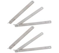 HOUDERCO Heavy Duty Folding Lid Support Hinges 4Pcs Stainless Steel Cabinet Lid Stay Brackets for Box, Drop Down Desk and Wardrobe Use
