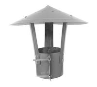 HOUDERCO Heavy Duty Galvanized Iron Stove Pipe Chimney Cap with Rain Protection and Debris Blockage Features, Silver Round Roof Cone Cover for Outdoor Chimney and Fireplace Ventilation
