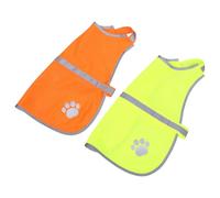 HOUDERCO High Visibility Reflective Dog Safety Vest with Breathable Polyester Material 2pcs and Easy Wear Structure for Small Dogs for Night Walking and Hunting Activities
