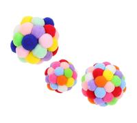 HOUDERCO Interactive Cat Teaser 3pcs Plush Balls for Cats, Soft Bite-resistant Pet Ball for Killing Time and Reducing Separation Anxiety, for Pet Playing