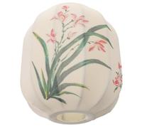 HOUDERCO Lampshade Form Floral Vintage with Shade Lamp Handpainted Fabric E27 Flower Pattern, Oval Beige Cloth 6.3x5.1in Pendant Sturdy Eliminating Glare for Lights Living Room