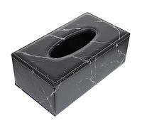 HOUDERCO Leather Tissue Holder Marble Pattern Large Napkin Dispenser Dustproof Wear Resistant Box for Home Bathroom Car Living Bedroom