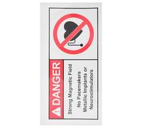 HOUDERCO Magnetic Warning Sign Vinyl Decal Label Self Adhesive 5 X 10 Inch Safety Sticker for Areas with Strong Magnetic Fields