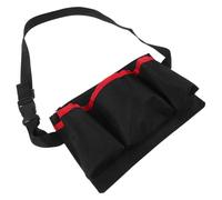 HOUDERCO Massage Oil Waist Bag with 3 Pockets, Red Small Portable Waist Pouch for Massage Bottle Storage, Therapist Essential Oil Holder for Travel and Professional Use
