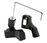 HOUDERCO Microphone Clip Holder with Vertical Design Saxophone Black Metal for Secure Fixation and Microphone Support for Sax Mic in Performances