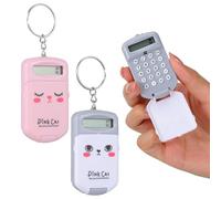HOUDERCO Mini Calculator Keychain Convenient to Store and Carry Cartoon Design 2pcs Portable Student Calculator with Addition and Subtraction Functions, Plastic Material for School