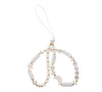 HOUDERCO Moon Star Pearl Beaded Phone Charm Strap for Women Handmade Anti-Lost Mobile Phone Lanyard Cute Beaded Wrist Rope for Travel and Daily Use