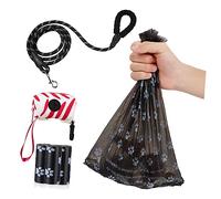 HOUDERCO Multi-purpose Dog Leash with Poop Bag Holder Nylon Dog Lead Set for Small to Medium Dogs Walk and Train Random Color