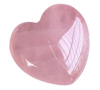 HOUDERCO Natural Pink Rose Quartz Heart Shaped Palm Stone Crystal Healing Gemstone with Smooth Texture for Making Necklace and Creating Ornaments, 15x15x10mm
