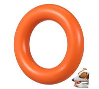 HOUDERCO Natural Rubber Dog Biting Toy Ring Chew Clean Teeth Dog Chew Toy Orange Strong Design for Interactive Play and Training Enhance Bonding