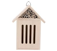 HOUDERCO Natural Wooden Bee Hive House for Ladybugs Butterflies Beetles Insect Hotel with Cozy Garden Hanging Solitary Bug Shelter for Pollinators and Wildlife