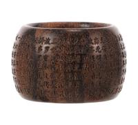 HOUDERCO Natural Wooden Thumb Ring Smooth Surface and No Burr for Men with Unique Tiger Stripe Design Stylish Buddhism Jewellery Accessory for Everyday Wear