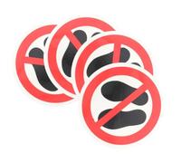 HOUDERCO No Step Here Warning Stickers 6X6Cm Round Vinyl Safety Decals for Industrial Hazard Areas on Smooth Surfaces Including Metal Glass 4 Pack