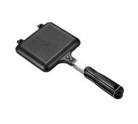 HOUDERCO Non Stick Double Sided Sandwich Bread Grill Pan with Sturdy Handle Pressure Cooker Design for Even Cooking Suitable for Toast Eggs Meat Burgers Black
