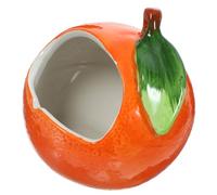 HOUDERCO Orange Ceramic Hamster Cool Nest Bed for Small Pets, Multi-purpose and Comfortable Shelter, Creative Pet House Suitable for Couch and Car Use