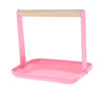 HOUDERCO Parrot Stand Portable Tabletop Bird Training Perch Wood Plastic Tray for Parakeets Lovebirds Cockatiels