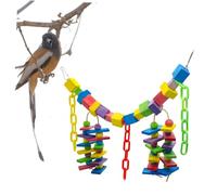HOUDERCO Parrot Toys Large Colored Blocks Chewing Toy for Large Birds Natural for Climbing Chewing and Playtime Activities