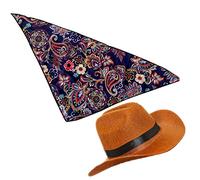 HOUDERCO Pet Cowboy Hat with Bandana Adorable Dog Hat and Bandana Kit for Halloween Parties Lightweight Cap for Cats and Dogs Pet Decorations for Fun Outings and Photos