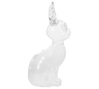 HOUDERCO Pet Hair Keepsake Glass Jar with Easy Organization and -term Preservation for Cat Whiskers and Pet Hair Storage, Cat Shaped Design for Home Use during Shedding Season