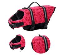 HOUDERCO Pet Life Jacket with Breathable Oxford Cloth and Comfortable Texture for Easy Rescue Adjustable Featuring Grab Handles Pink Color for Dogs for Taking a Walk and Swimming