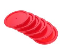 HOUDERCO Plastic Ice Hockey Pucks 6pcs 2-Inch Small Round Pieces for Desktop Hockey and Party Activity Time