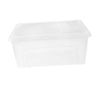 HOUDERCO Plastic Reptile Feeding Box for Snakes Geckos Tortoises White Sturdy Habitat Case Ventilated Design for Reptile Breeding and Transport