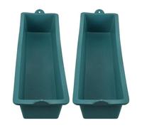 HOUDERCO Poultry Feed Dispenser 2Pcs Plastic Large Capacity Trough for Chickens Pigs Sheep Cows Outdoor Feeding Nursery Pot