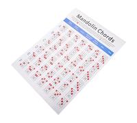 HOUDERCO Practical Mandolin Chord Chart on Coated Paper, Shows Chords Clearly, Convenient to Carry and Store, for Mandolin Beginners and Teachers, Assorted Colour,
