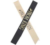 HOUDERCO Prom King and Queen Sashes Fine Craftsmanship Cloth Sash 2pcs Adjustable Shoulder Straps for Graduation Period and Parties, Graduation Clothes Decor and Party Supplies