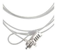HOUDERCO Resettable 4-digit Combination Laptop Security Cable Lock with Steel and Zinc Alloy Construction, One-handed Engagement Button, Suitable for Monitor and Desktop Anti-theft