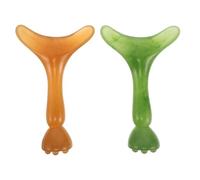 HOUDERCO Resin Eye Roller Stick Lotus Seedpod and Fishtail Design 2pcs Portable Facial Massager for Skincare Routines and Daily Use for Face and Skin the Eyes