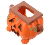 HOUDERCO Resin Pumpkin Tissue Box Holder, Jack-o'-Lantern Shaped Napkin Organizer with Smooth Tissue Access, Orange Autumn Kitchen Decoration for Halloween Home Office Countertop