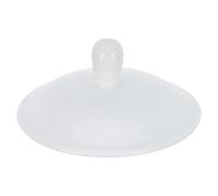 HOUDERCO Reusable Ceramic Tea Mug Replacement Lid with Spill Resistant Feature, Universal Fit Round White Porcelain Cover for Mugs and Teapots, for Home Office and Living Space Use