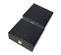 HOUDERCO Reusable Travel Cigar Case 2pcs, Portable Flip-top Faux Cigar Storage Box 17x15x6.5cm, Protective and Wear-Resistant Humidor Container with Handle for Outdoor Use