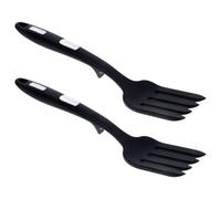 HOUDERCO Silicone Kitchen Fork for Cooking and Serving Pasta, Flexible Non Stick Cooking Fork with Heat Resistant Grey Silicone Material, Kitchen Gadget for Everyday Use