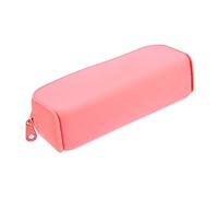 HOUDERCO Silicone Pencil Pouch Large Capacity Pink Pen Case Aesthetic Stationery Bag for Students and Women School Supplies