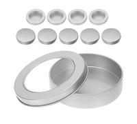 HOUDERCO Silver Tinplate Storage Tins Generous Capacity 10pcs with Lids Multifunctional Storage Boxes for Cookies and Candies for Cake Boxes and Occasion