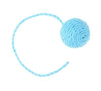 HOUDERCO Sisal Rope Cat Balls with Tails 3-Piece Replacement Set for Cat Scratching Post Interactive Chew Toys Hanging Sisal Yarn Balls