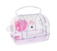 HOUDERCO Small Animal Outdoor Carrier Box Transparent Hamster Travel Cage for Pet Rats Openable Top Design for Easy Access Material Outdoor Adventures