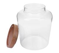 HOUDERCO Solid Wood Lid Storage Jar 1.5l Glass Sealed Food Canister